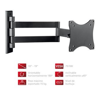 Soporte TV Extensible VESA 75/100 NEGRO