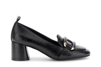 escote efecto piel con pinza black