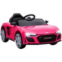 aiyaplay coche electrico ninos audi r8 spyder 12v con mando a distancia 24 g 2 motores arranque suave suspension trasera rosa   aosom espana