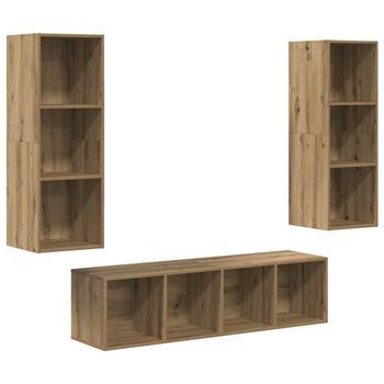 Conjunto De Mueble De Tv 3 Uds. Roble Artisan Vidaxl