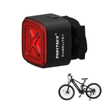 Enfitnix Cubelite III Luz trasera inteligente para bicicleta con sensor de freno y batería de 400 mAh. 4 modos de luz. R