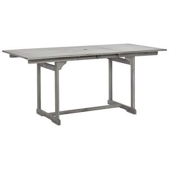 Mesa De Comedor Jardín | Mesa De Exterior Madera Maciza Acacia (120-170)x80x75 Cm