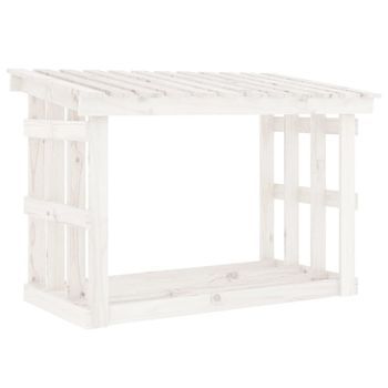 Leñero De Madera Maciza De Pino Blanco 108x64,5x77 Cm Vidaxl