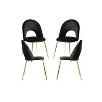 pack 4 sillas dawa gold terciopelo de terciopelo 864640 cm - negro