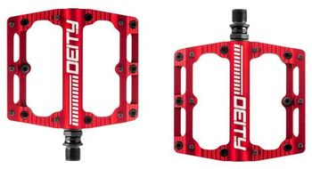 Pedales planos deity black kat rojo