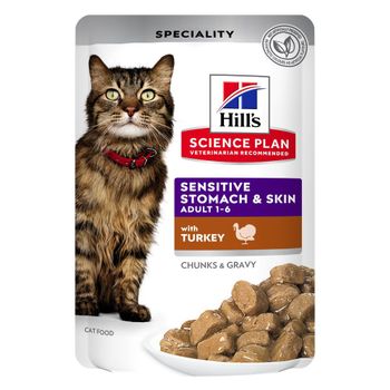 Hill's Science Plan Adult Cat Sensitive Stomach & Skin - Pavo (12 x 85 g)