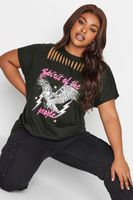 yours camiseta negra aguila cut out mujer curvy y tallas grandes yours