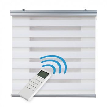 Estor Enrollable Motorizado Noche Y Día Automático Con Batería Estores Con Motor Y Mando Acabados Premium Blanco 200 X 250cm