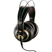 auriculares akg k240 studio con cable conectividad jack 35 mm y 65 mm semiabiertos para estudio color negro y oro