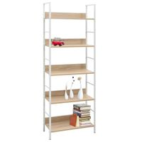 estanteria de 5 niveles madera ingenieria marron 60x276x1585cm