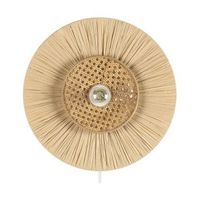 lampara de pared natural 40 cm papel pantalla texturizada japandi yaapi