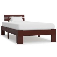 estructura cama sin colchon madera pino marron oscuro 90x200 cm vidaxl