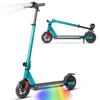 scooter infantil plegable verde para ninos a partir de 10 anos 14kmh luces led