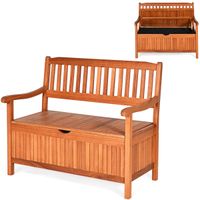 costway banco contenedor de madera para exterior banco con revestimiento interno removible para patio jardin balcon salon 107 x 59 x 90 cm teca