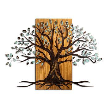 Decoración Pared De Madera Willow-382a Nogal Marrón 80x58 Cm