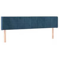 cabecero cama mueble de dormitorio con led de terciopelo oscuro 163 x 16 x 7888 cm azul m020001305
