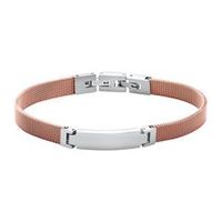 pulsera de malla de acero inoxidable grabable rosa