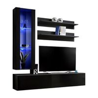 mueble de tv fly h2 diseno color negro brillante mueble colgante moderno y de moda para su sala de estar