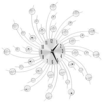 Reloj De Pared | Reloj Mural Con Movimiento De Cuarzo 50 Cm Plateado Cfw168115 Cfw13466