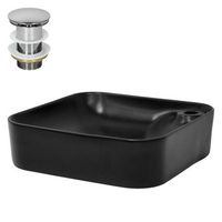 lavabo 435 x 435 x 125 mm ceramica cuadrada blanca