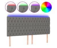 vidaxl cabecero con luces led tela gris oscuro 180x7x118128 cm