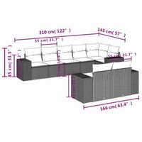 conjunto de comedor de patio con cojines conjunto de 8 piezas