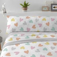 juego de sabanas coralina corazones 105 x 190200 cm - multi - burrito blanco