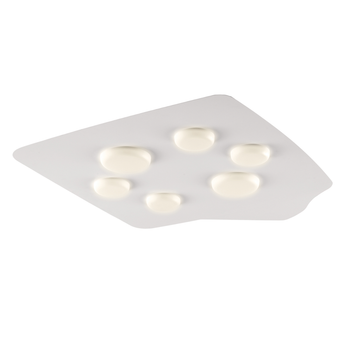 Lámpara De Techo Megan En Metal Lacado Blanco Con Difusores Led De Silicona Integrados 6 Luces H.5 Ø65 Bl243-pl6-bco