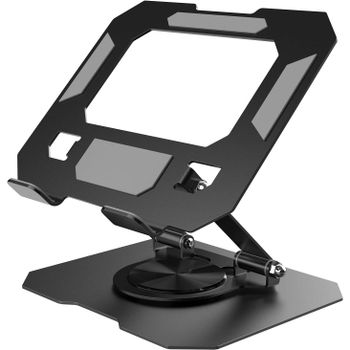 IPSDI Soporte para Tableta Rotación Libre 360 °, Altura Ajustable Soporte para Tablet Compatible con Tableta de 4 a 13 Pulgadas, Soporte Tablet Plegable de Acero Liviano, Antideslizante - Negro