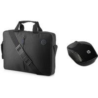 hp 156 focus topload laptop case  wireless mouse 200 bundle - black black