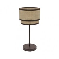 sobremesa alta con pantalla modelo roque marron fabrilamp