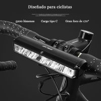 luz delantera de bicicleta 5200 lumenes 8000 mah resistente al agua antorcha de conduccion nocturna carga usb accesorios de luz para bicicleta de carretera equipo de ciclismo