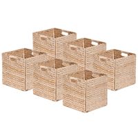 juego de 6 cestas plegables con asas jacinto de agua 31 x 31 x 31 cm
