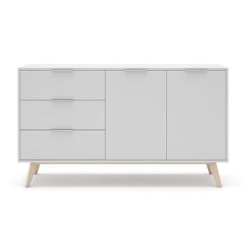 Buffet 2 puertas, 3 cajones campus - l140 cm - blanco