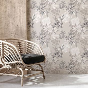 Papel pintado autoadhesivo flores vintage 65x300cm