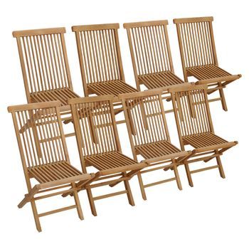 Pack De 8 Sillas De Jardín De Teca Lombok