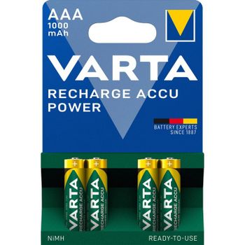 Varta Recharge Accu Power Pack 4 Pilas Recargables NiMH AAA 1000mAh