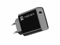 cargador natec ribera 20w 1xusb-c pd30 qc30 negro