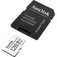 sandisk high endurance microsdhc 128gb clase 10 u3 v30 uhs-i  adaptador sd