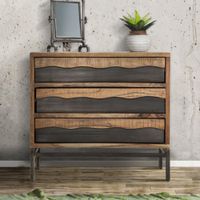 comoda de madera marron con 3 cajones 88x45x80 cm