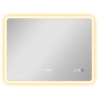 homcom espejo de bano con luz led 80x60 cm con bluetooth 3 colores de luz funcion antivaho funcion de memoria ip44