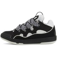 lanvin deportivas moda curb leather sneakers black white para mujer