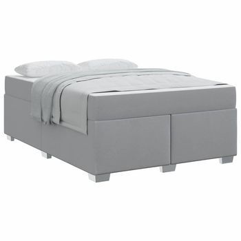 Estructura De Cama Gris Claro 140 X 200 Cm Tela