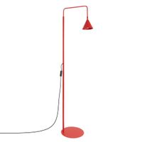 lampara de pie rojo acero alt 165 cm