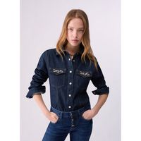 liu jo camisa camisa en denim slim fit para mujer