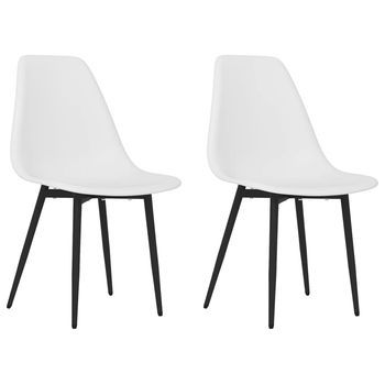 Sillas De Comedor 2 Unidades Blancas Pp