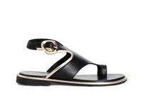 sandalias de piel a medio dedo black 37
