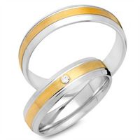 alianzas 18 quilates oro blanco amarillo con diamante