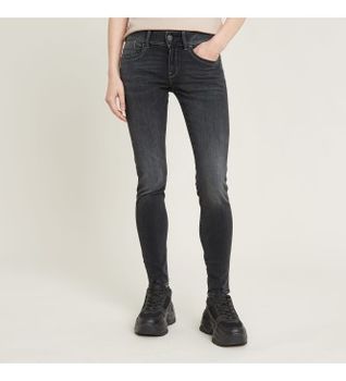 G-Star para mujer. D25522-D837-C239 Jeans Lynn Mid Skinny negro (29/34), Casual, Algodón, Denim