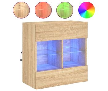 Mueble tv - mesa de tv de pared con luces led roble sonoma 58,5x30x60,5 cm